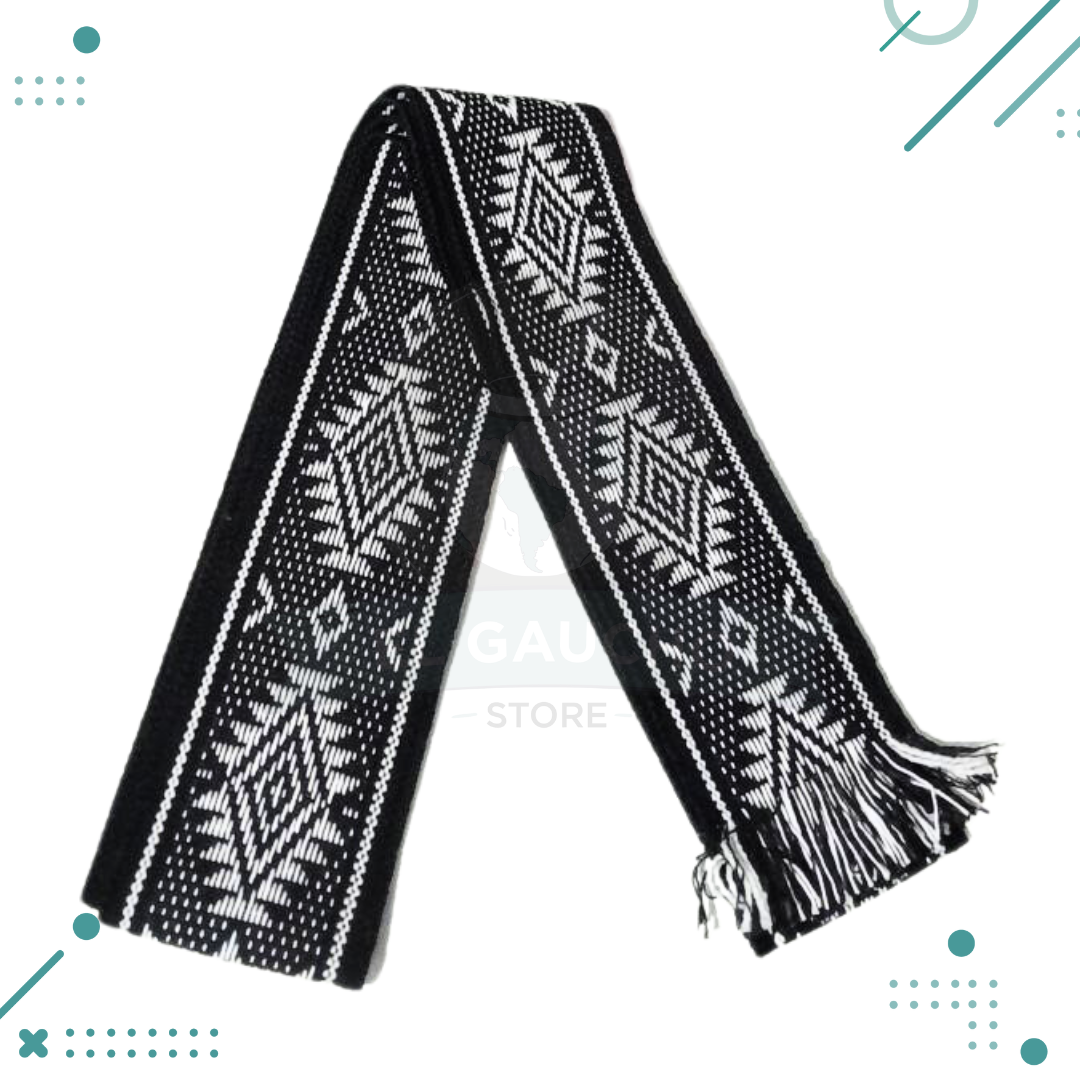 NEGRO-Y-BALNCO.png Faja Gaucho - Cinto N°12 (Aprox 3mts) NEGRO Y BLANCO - Imagen 1