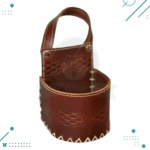 Porta mate cuero vaqueta color MARRON