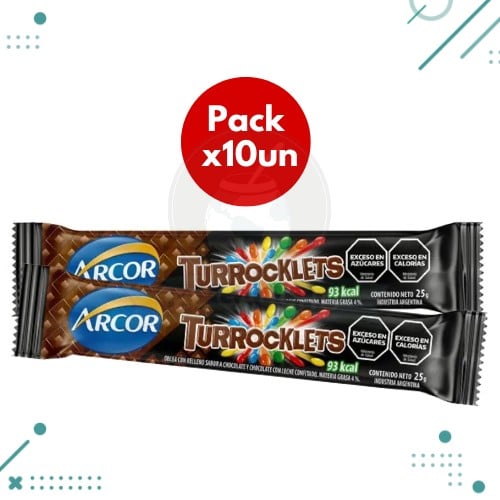 Pack-x10un-2.png Turrocklets, Turron de Mani Arcor con Rocklets 25g (Pack x10un)(250g) - Imagen 1