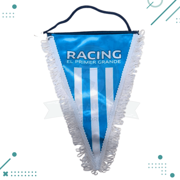 Banderin triangular RACING (27cm x 24 cm aprox)