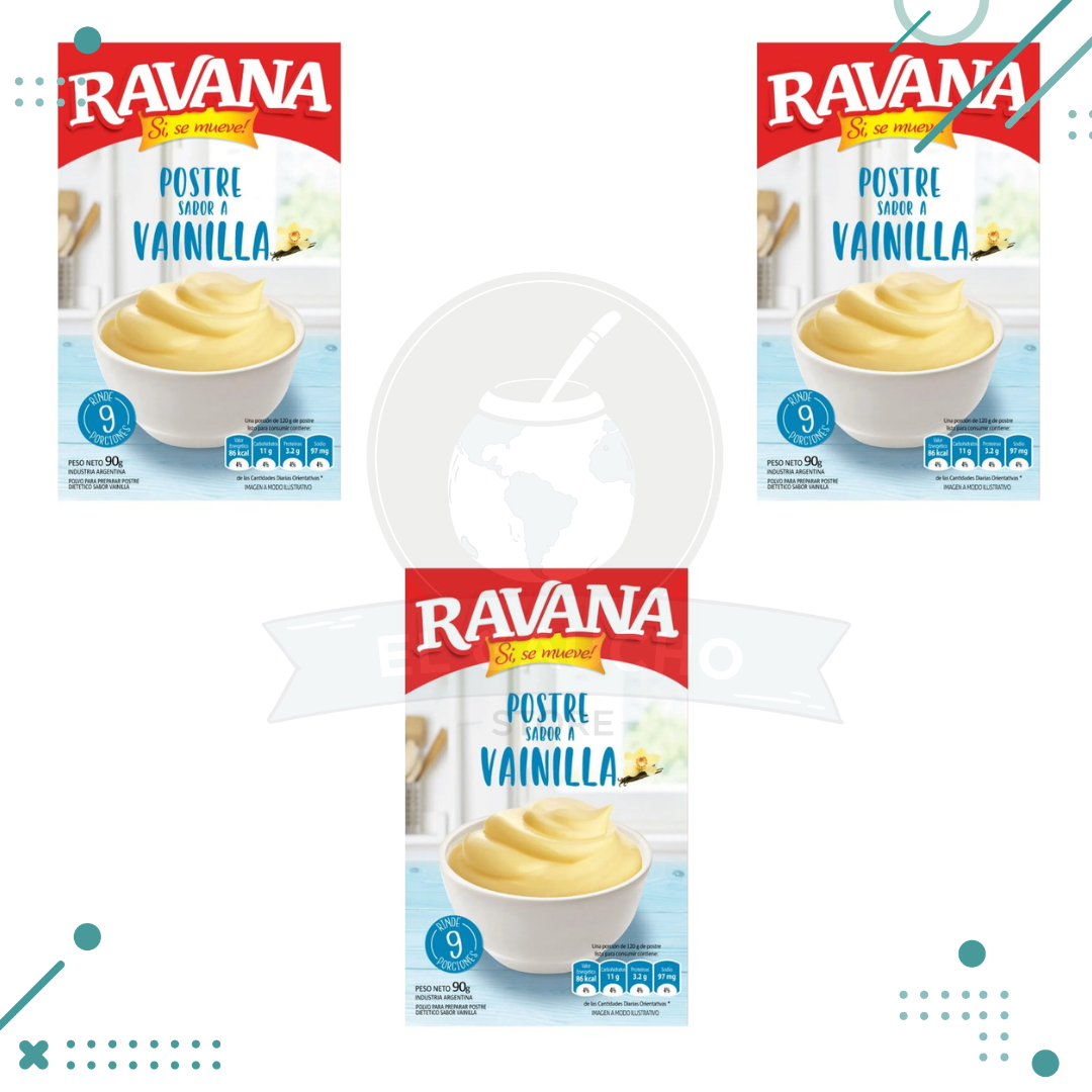 RAVANA-VAINILLA3.png Postre VAINILLA Ravana 90gr (Pack x3un.) 270 gr - Imagen 1