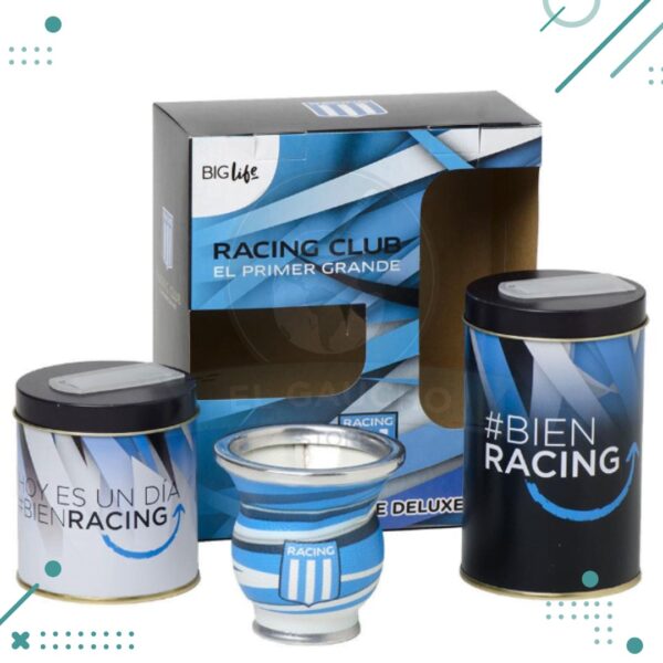 SET DE MATE DELUXE Racing (3 piezas) Mate + Yerbera + Azucarera