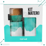 Set Matero (3 PIEZAS) VERDE AGUA, (Mate de Madera + Yerbera + Azucarera) - Imagen 2