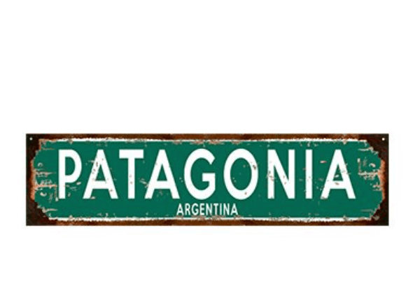 Cartel Chapa Patagonia 10x 40 cm