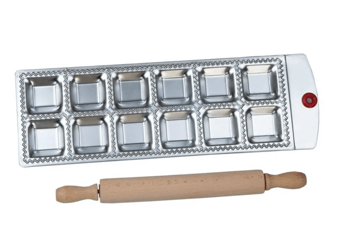 Molde Raviol Aluminio Con Palo Base Antideslizante X12 - Imagen 1