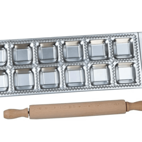 Molde Raviol Aluminio Con Palo Base Antideslizante X12