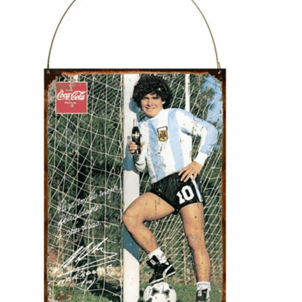 Cartel De Chapa Vintage Argentina Maradona 20 x 28 cm