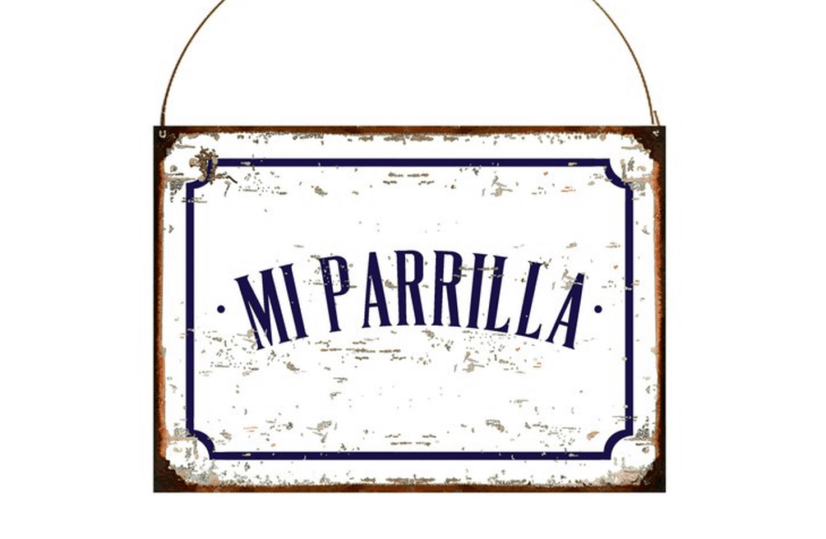 Cartel Chapa Vintage- Mi Parrilla a 20 x 28 cm - Imagen 1