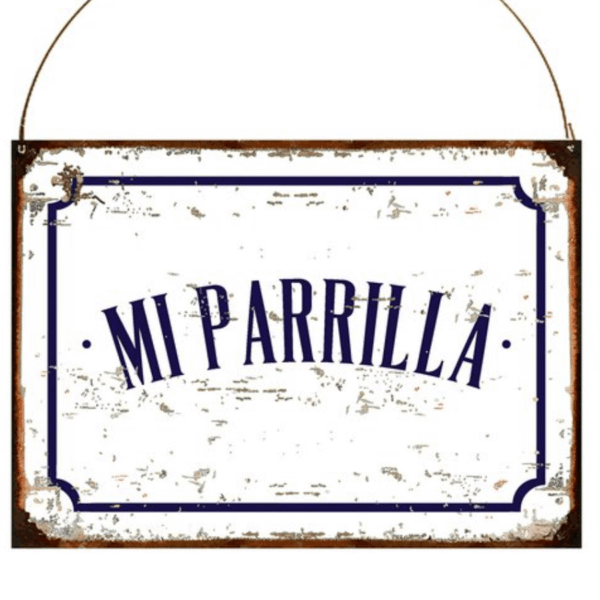 Cartel Chapa Vintage- Mi Parrilla a 20 x 28 cm