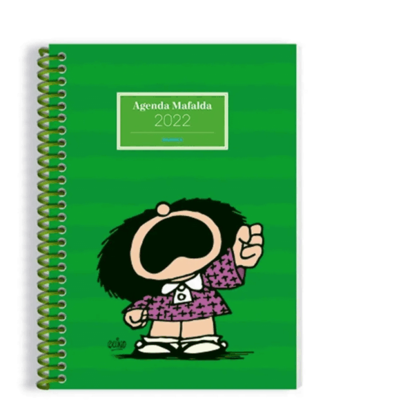 Agenda Mafalda 2022 Semanal Espiralada 13x19 Cm VERDE