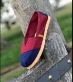 Alpargatas suela GOMA, Color COMBINADO  BORDO CON AZUL Premium PAMPERO