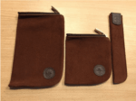 Kit Azucarera (200g)+ Yerbera (300g)+ porta Bombilla Cuero Gamuzado color MARRON CLARO (3 PIEZAS)