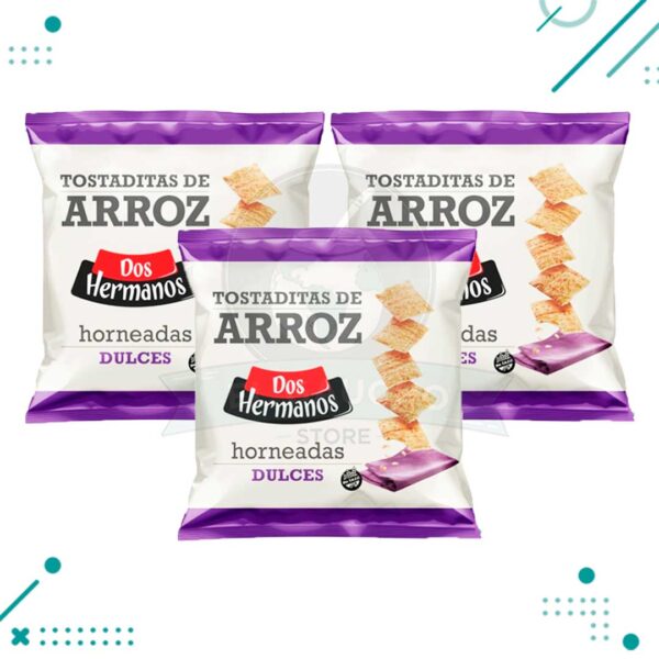 Tostaditas de Arroz Dos Hermanos DULCES 120g (Pack de 3u) (360gr)