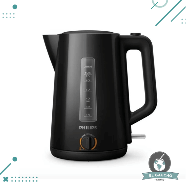 Pava eléctrica Philips NEGRA 220V, con Cortador de Temperatura, Para Mate, Te