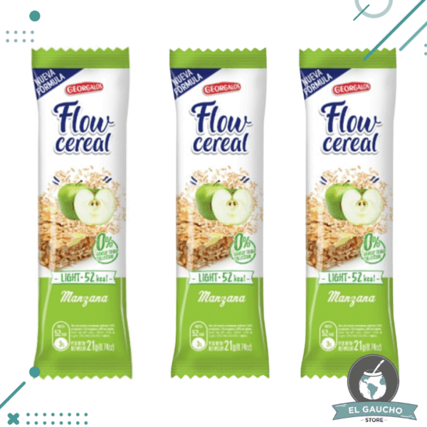 Barra Cereal Flow Manzana Light 21g Georgalos (pack x 3un)