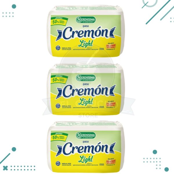 Queso CREMON LIGHT 3Un x500 G (1.5Kg aprox TOTAL)