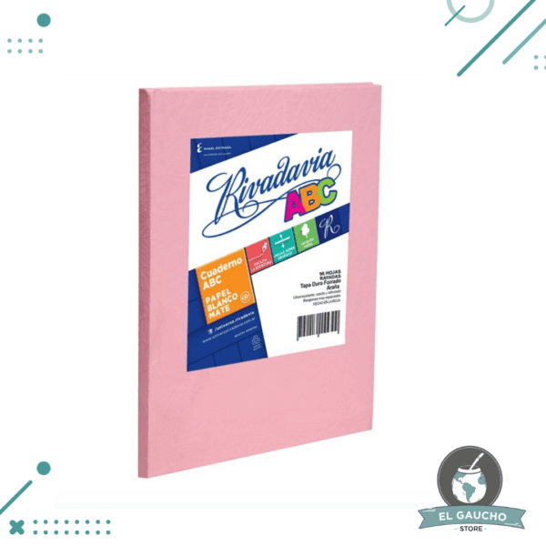 Cuaderno Rivadavia Abc Tapa Dura X50 Hjs Rayado Rosa