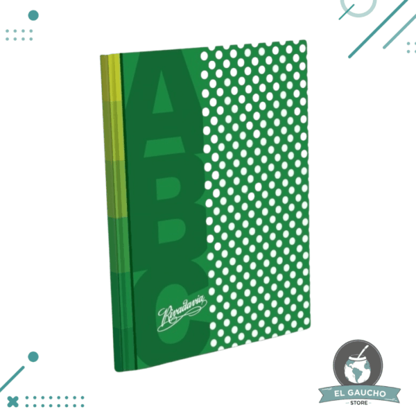 Cuaderno Rivadavia Abc Rayado Verde Lunares X 50 Hojas