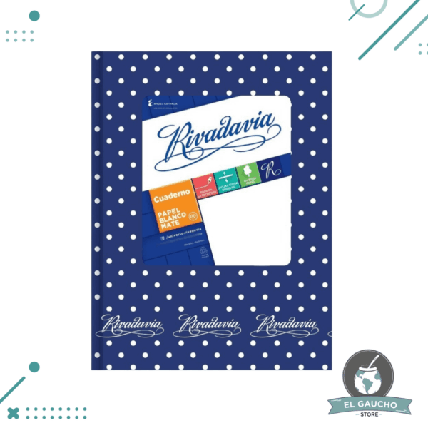 Cuaderno LUNARES Rivadavia Abc X 48 Hojas (azul)- Hojas Rayadas- Tapa Dura