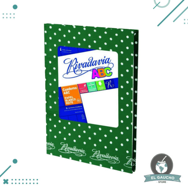 Cuaderno LUNARES Rivadavia Abc X 48 Hojas (Verde)- Hojas Rayadas- Tapa Dura