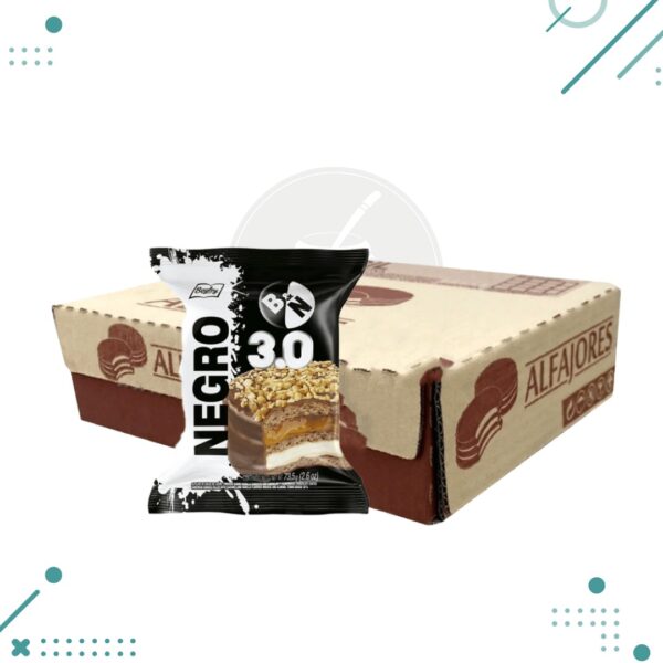 Alfajor Blanco & Negro 3.0, NEGRO (73,5gr.) (Caja 21u.) (1543gr.)
