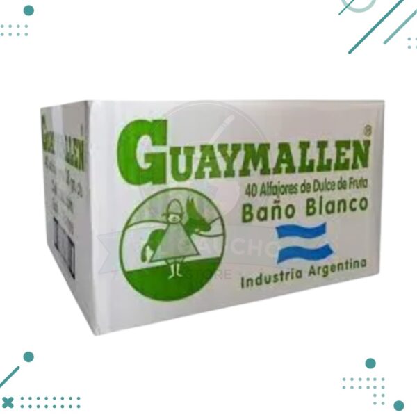 Alfajor Guaymallen Membrillo, con baño de Repostería Fantasía Blanco (38gr.) (Caja 40un.) (1.5kg)