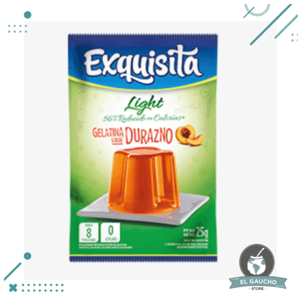 Gelatina DURAZNO LIGHT Exquisita 25g (caja de 15 sobres x 25 gr) (375g)