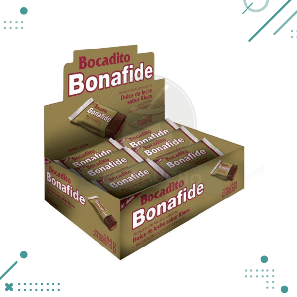Bocadito De Dulce De Leche y RHUM Bonafide 24 Unidades X 16 G (384gr)