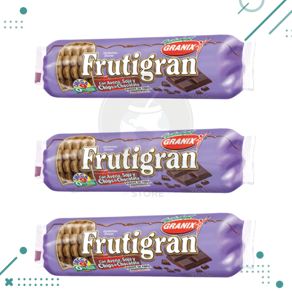 Galletitas Frutigran avena y chips de chocolate 255 g (pack 3u) (765gr)