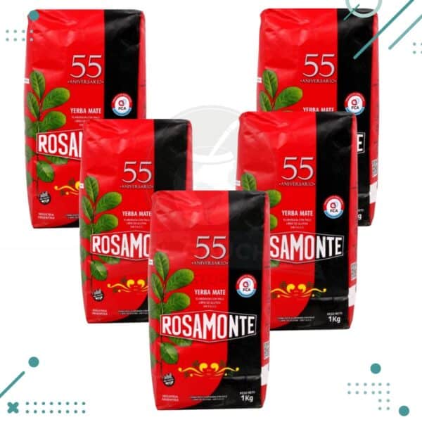Yerba Mate Rosamonte, 55 Aniversario (1Kg) (pack x 5) (5kg)