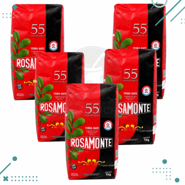 Yerba Mate Rosamonte, 55 Aniversario (1Kg) (pack x 5) (5kg)