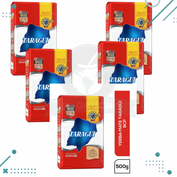 Yerba Mate Taragui Tradicional, con Palo (500gr) (pack 5 un)(2.5kg)