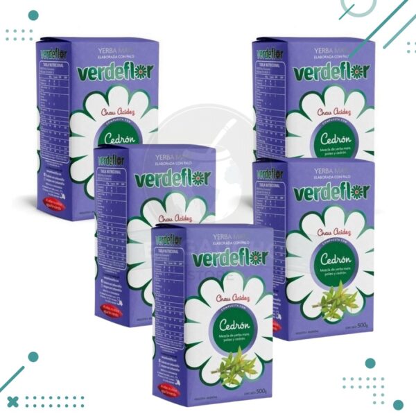 Yerba Mate VerdeFlor Cedron 500g Chau Acidez (500g)(pack 5 un)(2.5kg)