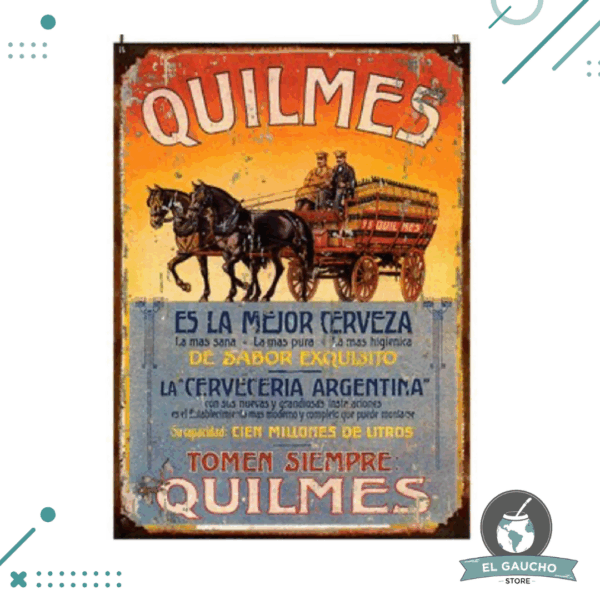 Cartel De Chapa CERVEZA QUILMES 20X28 CM