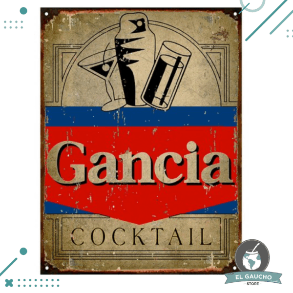Cartel De Chapa GANCIA 20X28 CM