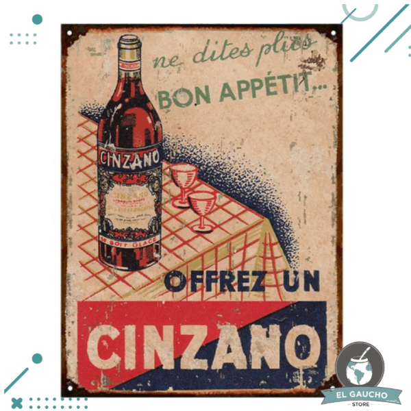 Cartel De Chapa CINZANO 20X28CM