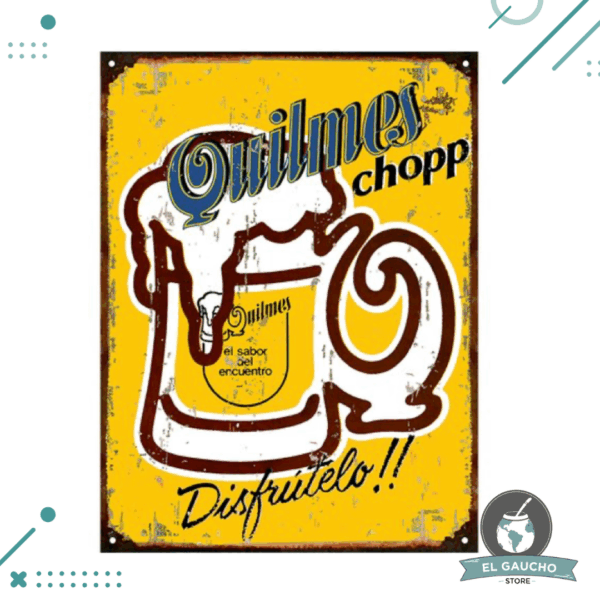 Cartel De Chapa CERVEZA QUILMES 20X28CM MOD 1