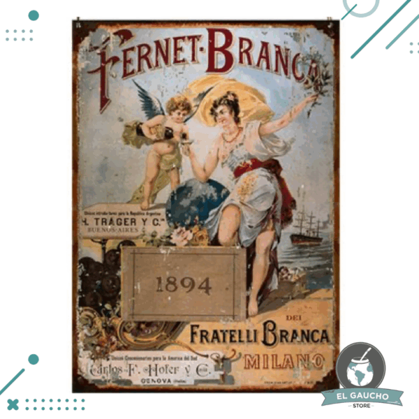 Cartel De Chapa FERNET ANGEL 20X28CM