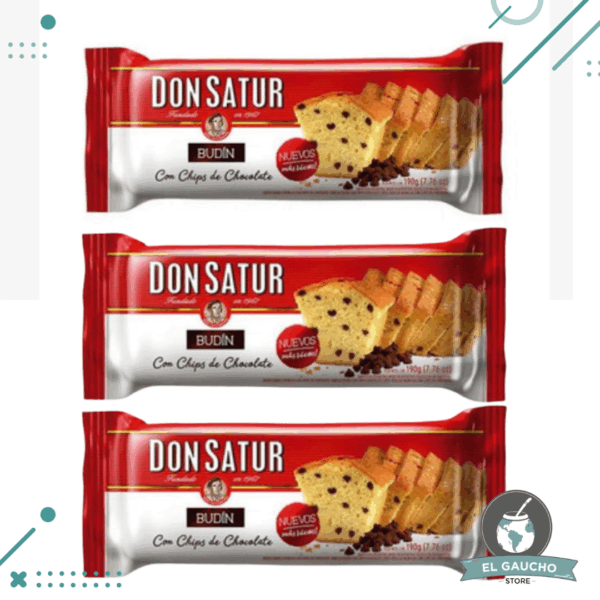 Budin Relleno con CHIPS DE CHOCOLATE Don Satur (190gr) (pack x 3un) (570gr)