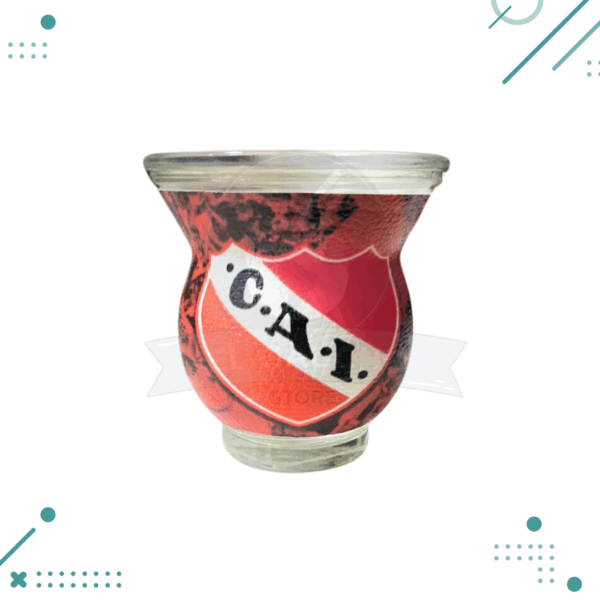 Mate de vidrio forrado en cuero CAI