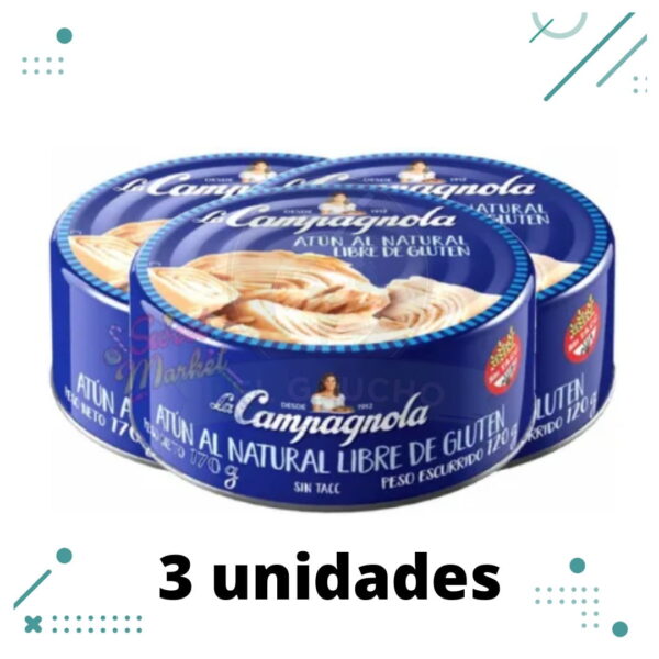 Atun AL NATURAL La Campagnola x 170 gr PACK 3 unid (510gr)