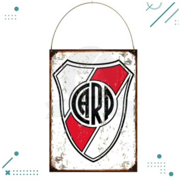 Cartel Chapa River Escudo 20x 28 cm
