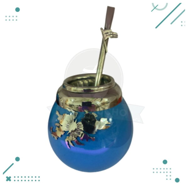 Mate MALVINAS 100% Artesanal + Bombilla de Acero Inoxidable