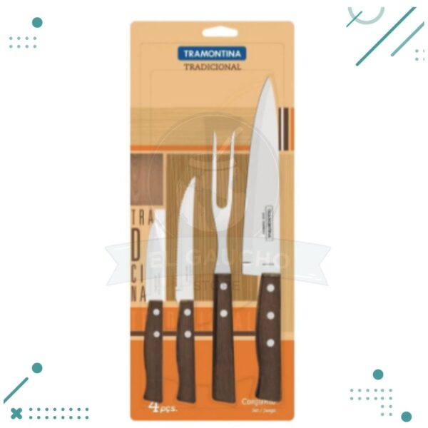 Juego Set X 4 Piezas Tramontina Tradicional Asado