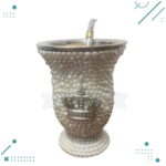Mate Artesanal con Perlas + Bombilla pico de loro, MOD 7