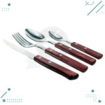 Set Juego De 24 Cubiertos Asado Tramontina Polywood Acero - Imagen 2