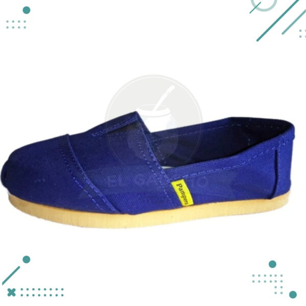 Alpargatas suela GOMA, Color AZUL Premium PAMPERO