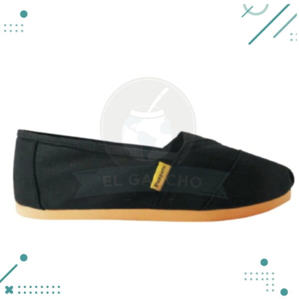 Alpargatas suela GOMA, Color NEGRO Premium PAMPERO