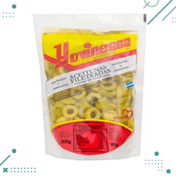 Aceitunas Verdes Fileteadas Yovinessa 200 gr.