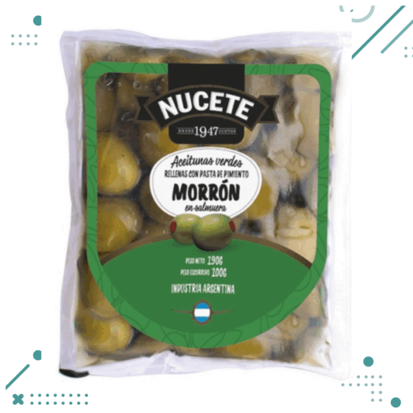 Aceitunas Descarozadas rellenas con Morron, Nucete (300gr)